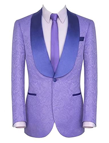 Costume jacquard floral hommes haut de gamme : smoking veste revers châle de créateur