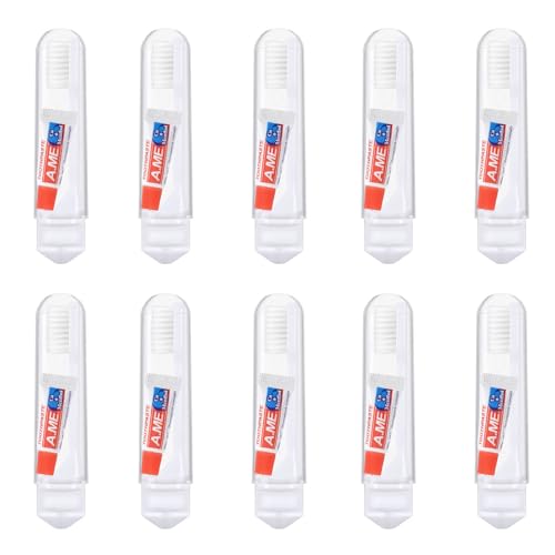 10 Brosse à Dents avec Dentifrice, Brosses à Dents de Voyage Portable, Mini Brosse à Dents Pliable, Forfait Individuel Kit Voyage, Brosse à Dents à Poils...