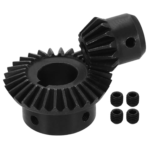 Image of uxcell 2Pcs Tapered Bevel Gears Set, 1.5 Mod 1:2 (15T /30T) Harden Steel Straight Bevel Gear, 90 Degree Steering Motor Gears, (6 /17mm Shaft Hole with Keyway)