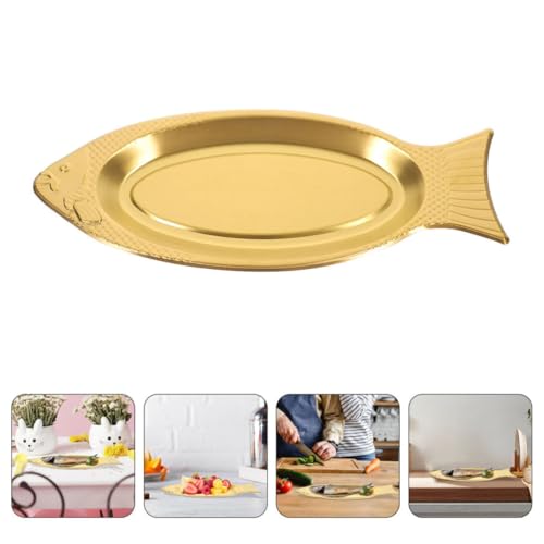 Platos de pescado de acero inoxidable dorado para hornear de gran capacidad 8