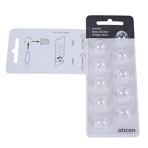 Oticon Minifit Single Vent Bass Domes: 10-Pack (10Mm) #TOP3