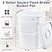 Vesici 6 Pcs 5 Gallon Food Grade Square Buckets with Lids 5 Gal Plastic Food Storage Square Bucket Heavy Duty Industrial Pail Container with DIY Label Stickers Handles for Water Painting(White)