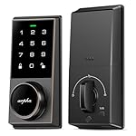 Keyless Entry Door Lock with 50 Code, 16 Anti-Peeping Password Touchscreen Door Lock Code, Electronic Keypad Deadbolt for Front Door, One Touch Lock, Low Battery Alarm, Easy to Install, Bronze