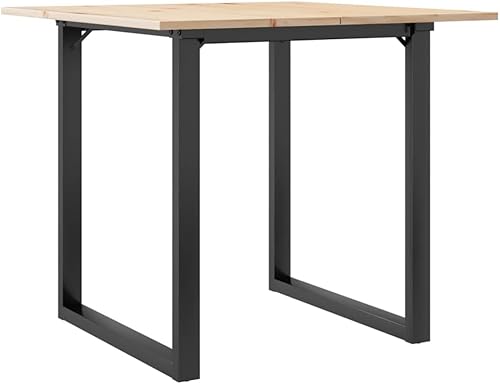 Miniatura 2 de Small Dining Table Counter Height 31.5x31.5x29.5 Inch Solid Wood Pine and Steel O-Frame Rustic Design for Kitchen Apartment Small Spaces