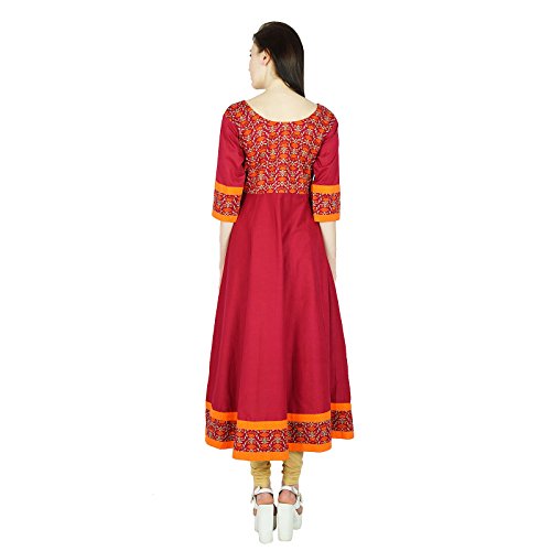 Bimba Women A Line Anarkali Kurta Cotton Kurti 3/4 Sleeve Designer Top Ethnic Blouse Multicolour #TOP2