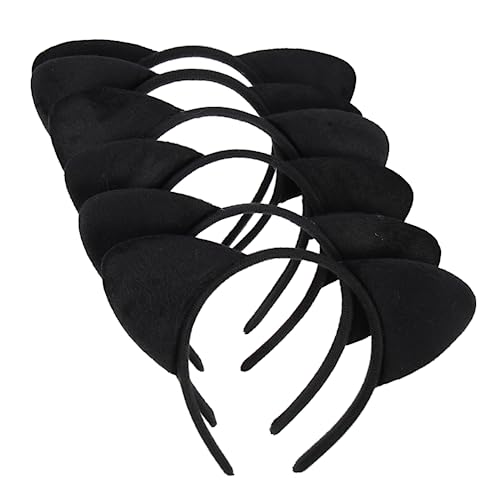 Bandeau oreilles de chat noir confortable et flexible pour accessoires de fête durables