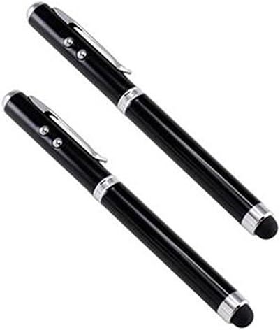 Stylus Pen, [2 Pcs] 4-in-1 Universal Touch Screen Stylus + Ballpoint Pen + Pointer + LED Flashlight for Smartphone/Tablets iPad iPhone Samsung etc