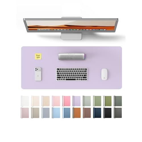 YSAGi Leather Desk Protector, Office Mat, Large Mouse Mat, Non-Slip PU Leather Blotter, Laptop Pad, Waterproof Writing Pad for Office and Home (Light