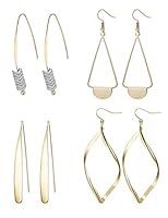 Algopix Similar Product 17 - Hanpabum 4 Pairs Curved Threader Dangle