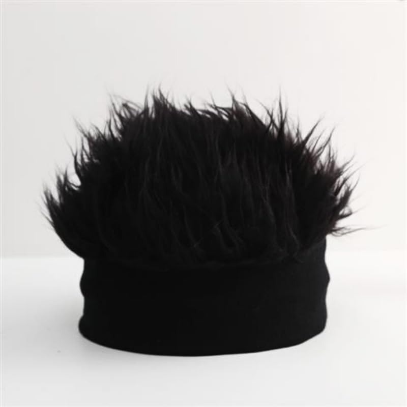 Mens Novelty Hair Hats Spiked Funny Wig Hat Wig Peaked Baseball Hat for Men Women Beanie Hats - Image 7