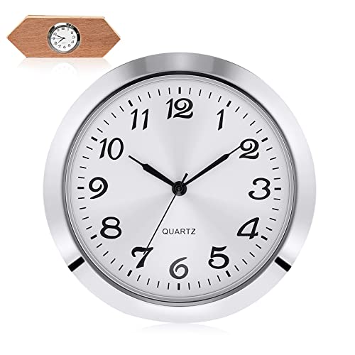 PMELCXD 2-1/8 Pollici (55 mm) Orologio al Quarzo Inserto, Lunetta in Argento, Copertura di Metallo Zinco-Lega, Numerale Araba, Faccia Bianca (Argento)