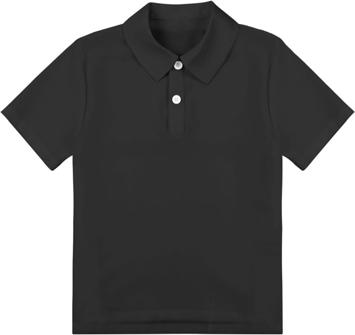 ranrann Schoolgirl Classic School Uniform Shirts for Girls Short Sleeve Button Down Polos Shirts Summer Tops