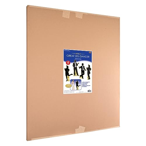 Beistle Large 4 Piece 5' 5" x 34.5" Cardboard Great 20's Dancer Silhouette Stand-Ups- 1920's Prom Décor, Photo Backdrops