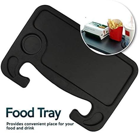 Miniatura 7 de ZONETECH Bandeja multifuncional portátil para el volante del coche y la comida 2-Pack - Mesa negraasiento del vehículo Bandeja de montaje portátil