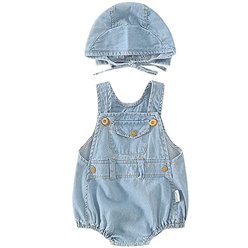 Newborn Toddler Baby 2PC Outfits Straps Denim Overalls Jean Rompe...