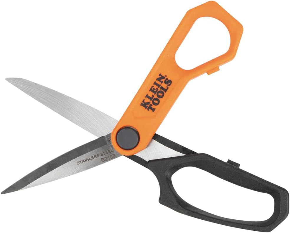 Klein Tools B2109 Heavy Duty Scissors, Multipurpose Utility Shears for Cutting Fabric, Cardboard, Plastic, Metal and More, Stainless Steel, 9-Inch - Image 7