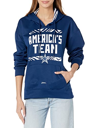 DALLAS COWBOYS WOMENS SOLID TEAM COLOR HOOD W/ 2-COLOR ZEBRA HOOD LINER