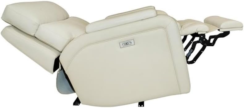 Pemberly Row Premium Power Recliner, Kobi Almond Leather Match, with Power Head Rest, Winged Split Pub Back, Radius Track Arms, Plush Pillow Top Pad, USB A & C Ports, 67 in Reclining Length, Durable