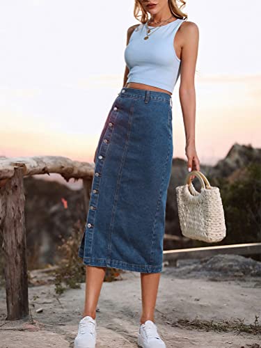 Jeansrock für Damen mit hoher Taille aus Denim
