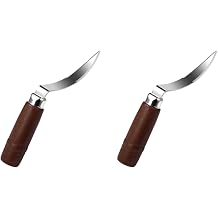 2pcs Coconut Tool Meat Remover with Wooden Handle, 23x3cm, Dark Brown