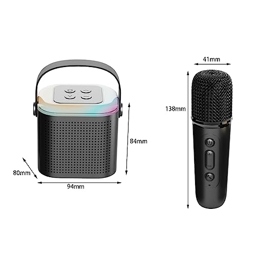 Fancyes Conjunto de karaokê sem fio, alto-falante Bluetooth portátil com microfone sem fio, microfon