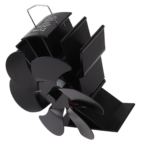 Jeanoko Wärmebetriebener Ofenventilator mit 6 Flügeln, Kaminventilator mit 6 Flügeln, Aluminiumlegierung, Schön, Gute Wärmeleitfähigkeit, Leise für Kamin – Bild 4