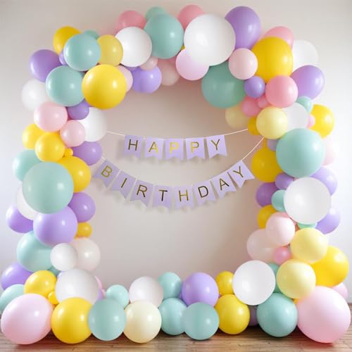 Image of Party Propz Birthday Decoration Items - 53 Pcs Multicolor Balloons for Decoration | Happy Birthday Decorations Kids Adults | Birthday Decorations for Girl Women | Balloons, Birthday Banner (Cardstock)