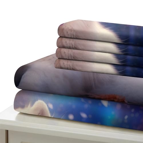 Housse de couette Samoyède 3D 220x240 cm en microfibre avec taies