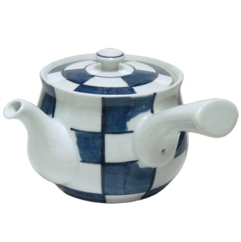 Théière MS céramique japonaise grand modèle de couleur noire et damier 60300
