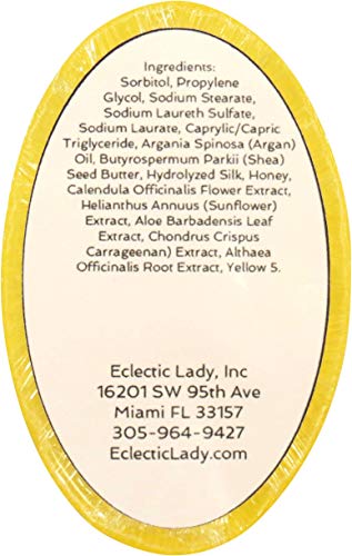 Eclectic Lady Lemon Verbena Shampoo Soap Bar With Pure Argan Oil, Silk Protein, Honey Protein And Extracts Of Calendula Flower, Aloe, Carrageenan, Sunflower - 4 Oz Bar #TOP4