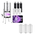 LCF ???????????????????????? ???????????????? Enhanced UV Gravity-fed Water Filter System, NSF/ANSI 42&372 Standard, Reduces 99% Chlorine, Fluoride & Contaminants - Includes 9 Filters, Water Level Spigot & Stand, 3Gal