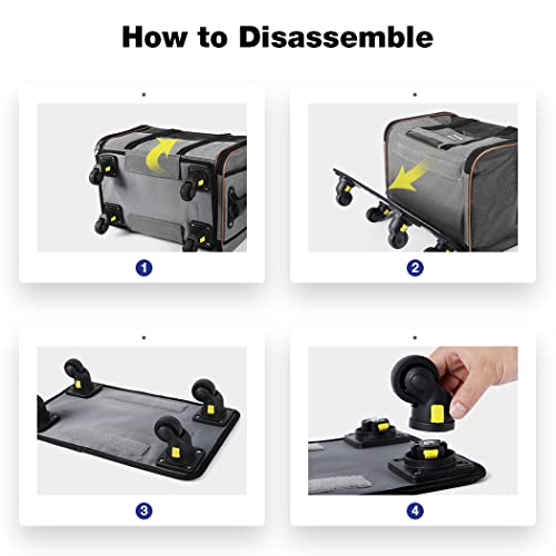 image for Lekesky Cat Dog Carrier with Wheels Airline Approved Rolling Pet Carri