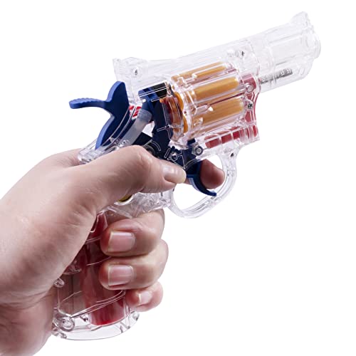 Fesvasdee Clear Housing Toy Revolver Foam Blaster With Elite Soft Foam Darts For Nerf Guns Toys Gun Set For Kids Ages 5 6 7 8 Short #TOP5