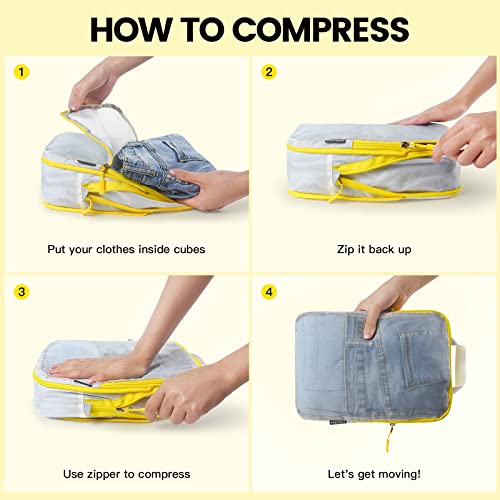 Pfeyrpk Premium Compression Packing Cubes With See Through Mesh For Suitcases thumb #3