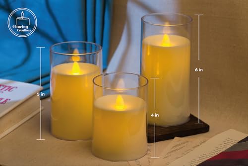 Image of Flameless Candle - Battery-Operated Set of 3 White Acrylic Candles with Remote Control for Home Decor, Bathroom, Bedroom, Living Room, Boho Apartment Essentials, Wedding Lights