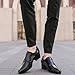 Men's Genuine Leather Chunky Heel Monk Strap Dress Loafers Fashion Classic Pointed Toe Low Top High Heel Slip On Chelsea Oxford Shoes Casual Business Formal Shoes (Black,8.5)