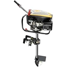 9 HP Outboard Motor, 225cc 4 Stroke Outboard Motor Boat Engine, Heavy Duty Gas Powered Boat Motor with Air Cooling and 0.4Gal Fuel Tank, for Fishing Boat and Inflatable Boat