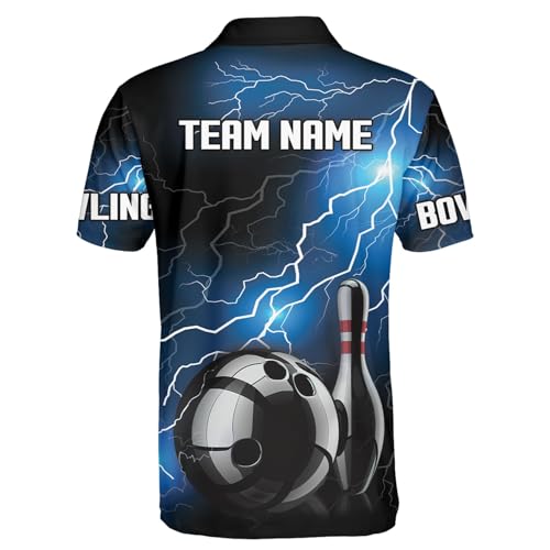 SHAANT Personalized 3D Bowling Polo Shirts, Custom Bowling Shirt for Men, Bowling Uniform, Men Bowling Jersey Shirt3
