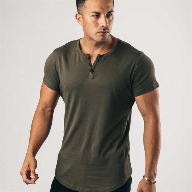 Image of Men's Fashion Henley Neck Half Sleeve T-Shirts