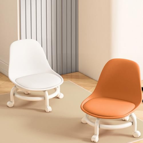 低床 椅子 ロースツール 背もたれ リビングルームスツール フットスツール 幅36*高さ45cm PUレザー 6色 キャスター付き 防水 人間工学 クショッン 組立簡単 [3]