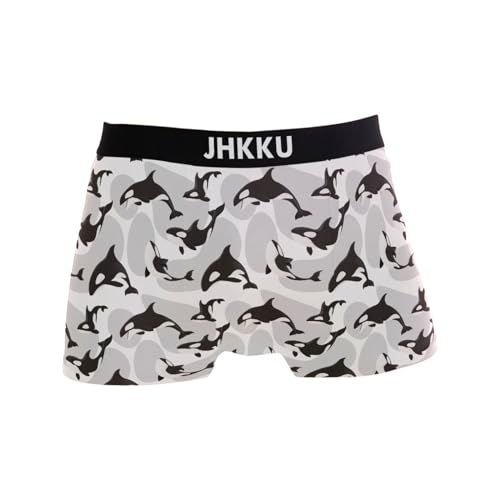 Men's Boxer Briefs Killer Whale Orca Boxer Shorts Soft Comfort Trunk Underwear for Men No Fly
