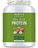 ohne gluten essen abnehmen Ⓥ 100% PFLANZLICH: Pea Rice Pflanzeneiweiß Nut ohne Soja, Gluten, Lactose, Milcheiweiß, Farbstoff, Palmöl, Gelatine und Gentechnik - hypoallergen - sojafrei - glutenfrei - mit Erbsenprotein Isolat