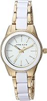 Anne Klein Women's Resin Bracelet Watch, White/Gold, AK/3212WTGB