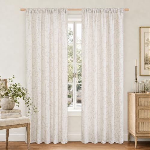 BGment Chenille Leaf Curtains for Living Room, 84 Inch Length 2 Panels Set — view 2