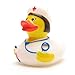 DUCKSHOP I Badeente Krankenschwester I Quietscheente I L: 7,5 cm - inkl. Badeenten-Schlüsselanhänger im Set