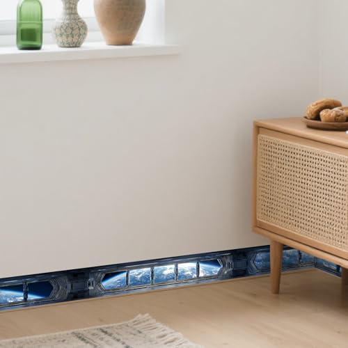 Image of Nuxovilar Space Capsule Window Peel Stick Border PVC 3.94x16.4'