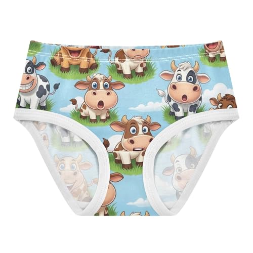 Cartoon Cows Grass Blue Sky Toddler Girls Underwear 2t Cotton Cute Panties Girl Artistic Briefs Underpants