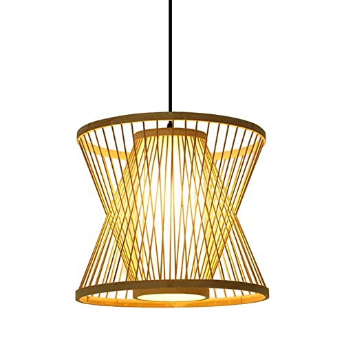 Lampe nid d'oiseau osier suspendue pour salon rustique et chaleureux