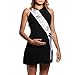 OLILLY Perfect White and Gold Mom to Be Sash - Enjoy Your Baby Shower (White and Gold)