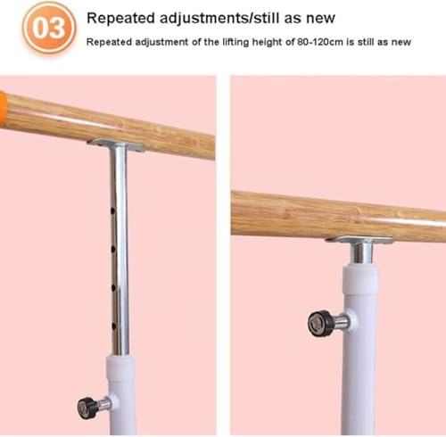 Poteau de ballet portable 150cm barre de danse réglable - 6